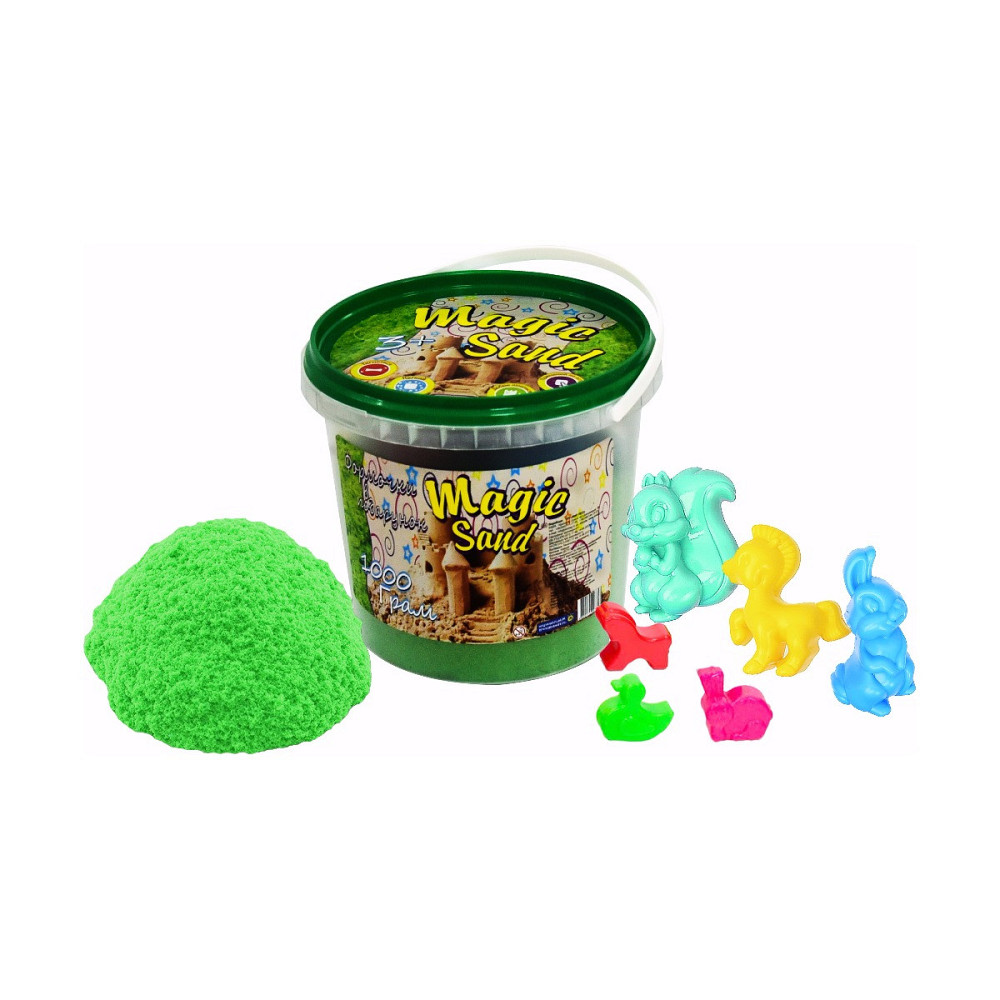 Magic sand  зеленого кольору у відрі 1 кг, шт Київ - фото 1