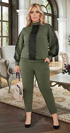 Гарний брючний костюм з мереживом великого розміру (54) Київ
