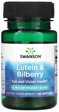 Лютеїн чорниця для зору Swanson Lutein & Bilberry 60 табл Київ