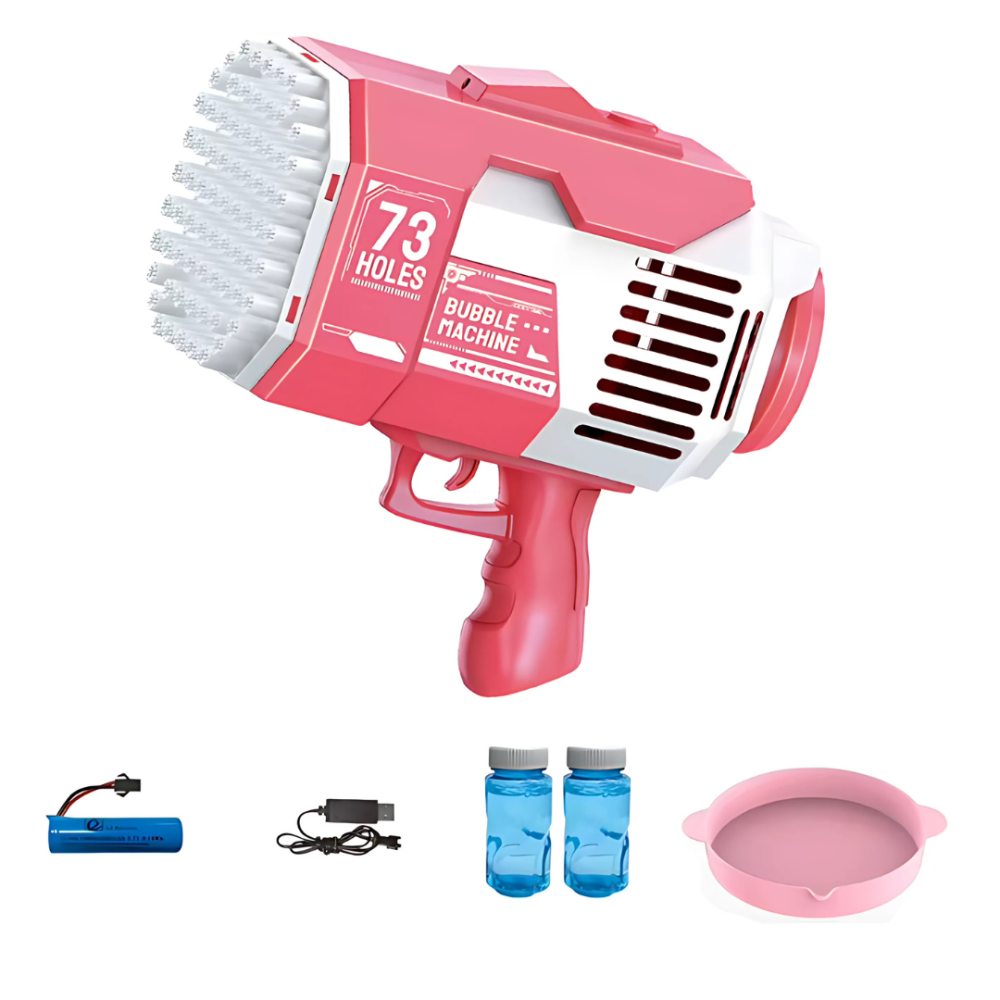 Пистолет для мыльных пузырей на аккумуляторе, генератор мыльных пузырей, мыльные пузыри для детей, розовый Каменец-Подольский - изображение 3