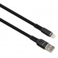 Дата кабель USB 2.0 AM to Lightning 1.0m flat nylon black Vinga (VCPDCLFNB1BK) Киев - изображение 1