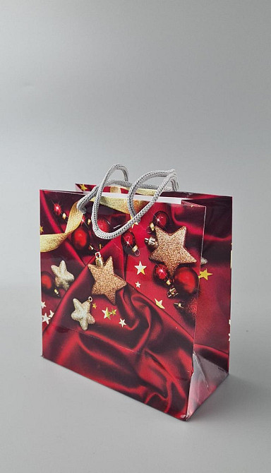 Новогодние, бумажные ,подарочные  пакеты с ручкой Чашка 16/16/8-022 (12 шт) Харьков - изображение 2