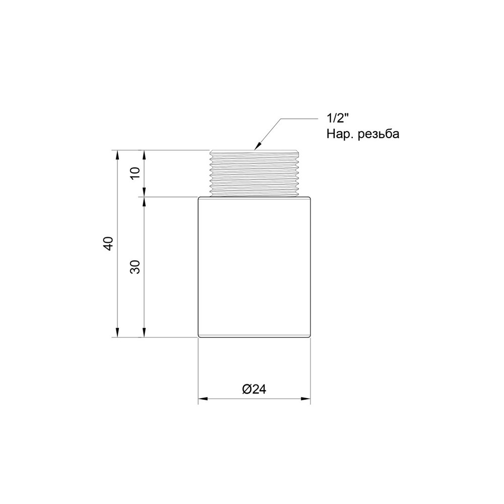 Подовжувач Thermo Alliance Standart 30х1/2" хром SD1301530 Київ - фото 17