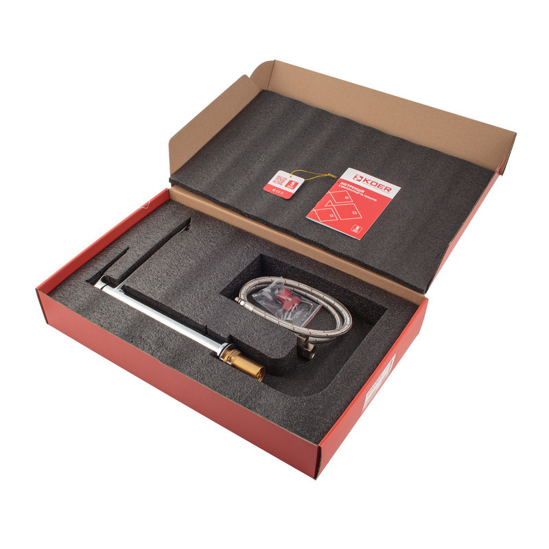 Високий змішувач для умивальника Koer KB-11028-01 (KR5293) якісний Харків - фото 6