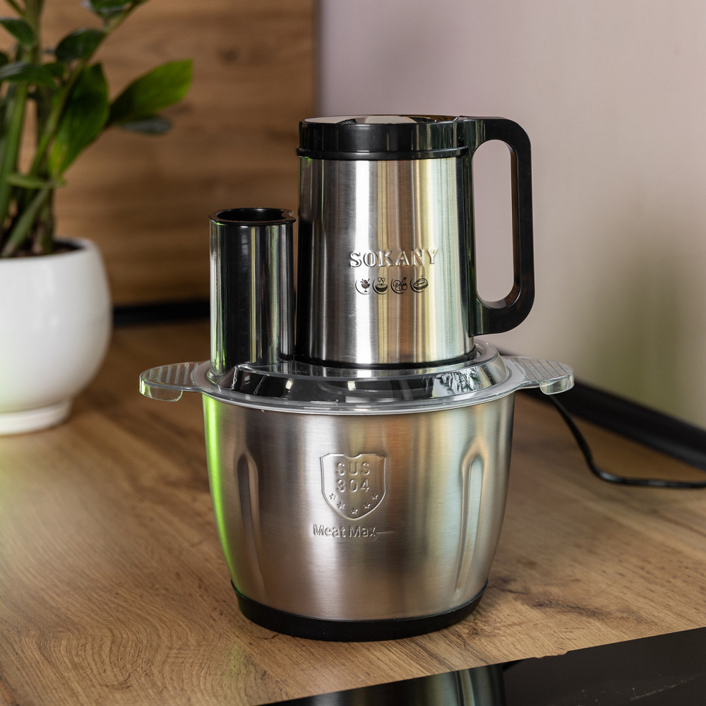 Чоппер измельчитель кухонный электрический 800 Вт с чашей на 3,5 литра мясорубка Sokany SK-06036 Киев - изображение 7