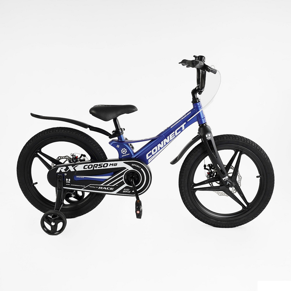 Велосипед Corso CONNECT двоколісний магнієва рама 18 дюймів із додатковими колесами Синій (MG-18379) Чернігів - фото 4