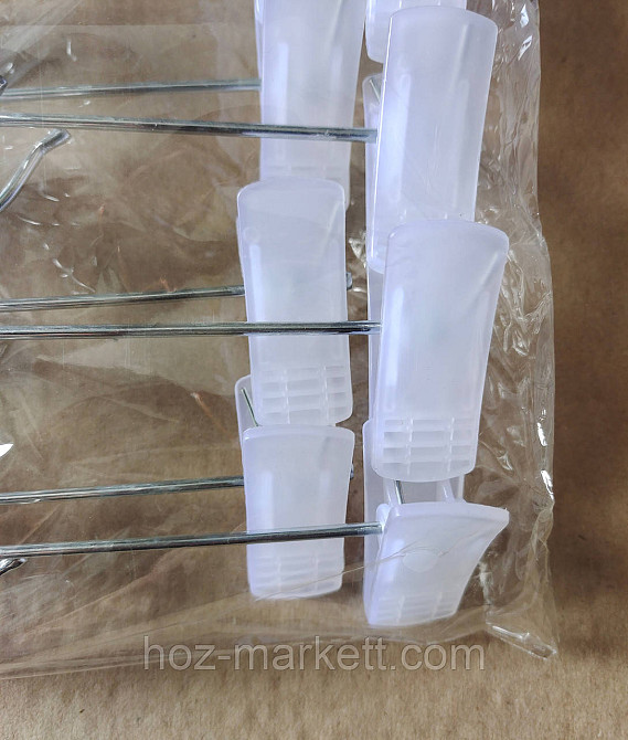 Плечики вішалки (тремпеля) брючні хромовані прищіпка та гачок 40 см 10 шт. в уп Харків - фото 5