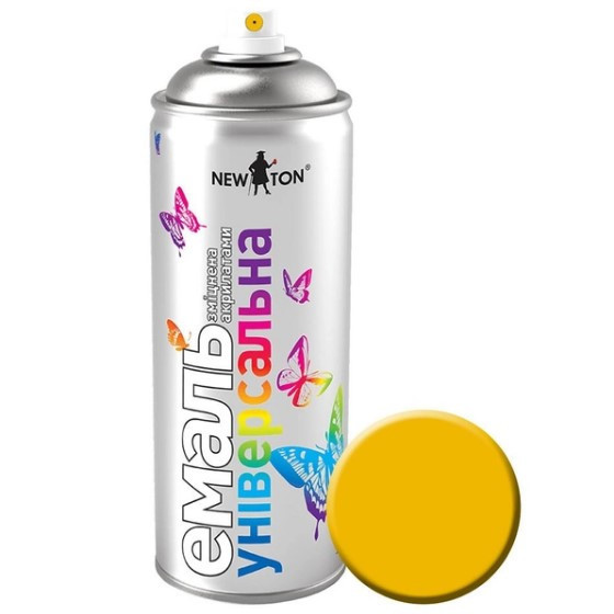 Емаль універсальна 400мл 1023 жовтий аерозоль NEW TON Житомир - изображение 1