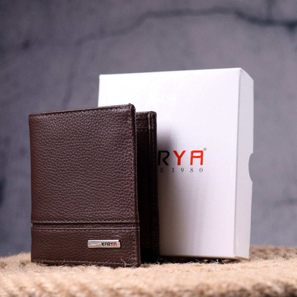 Удобное портмоне для мужчин из натуральной кожи Коричневый (KARYA) Киев - изображение 4