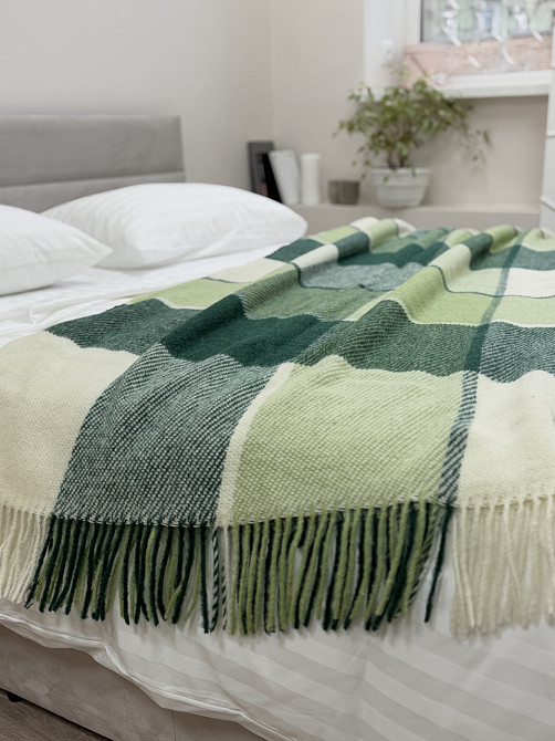 Vladi Плед Vladi 200х220 см вовняний 70% салатово-зелений Нова Зеландія 01/Liam Коломия - фото 4