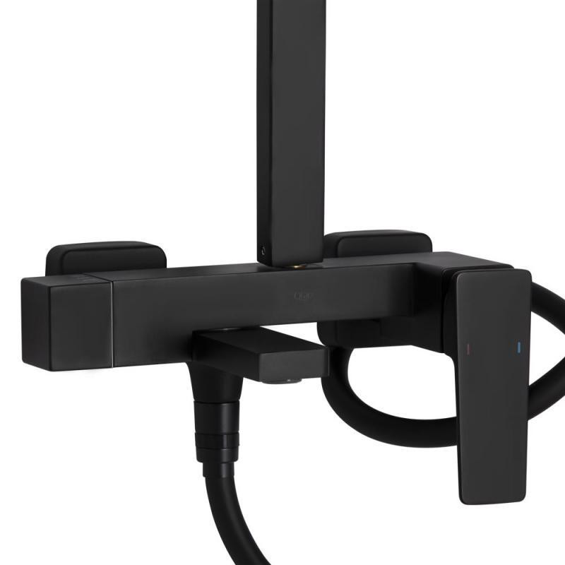 Душевая система для ванны из латуни Qtap Gemini на три потребителя (с изливом) QT51103KNG Black Matt Харьков - изображение 3