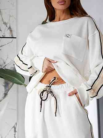 Женский стильный трендовый костюм двойка турецкая двухсторонняя ангора Молочный, 48/50 Одесса