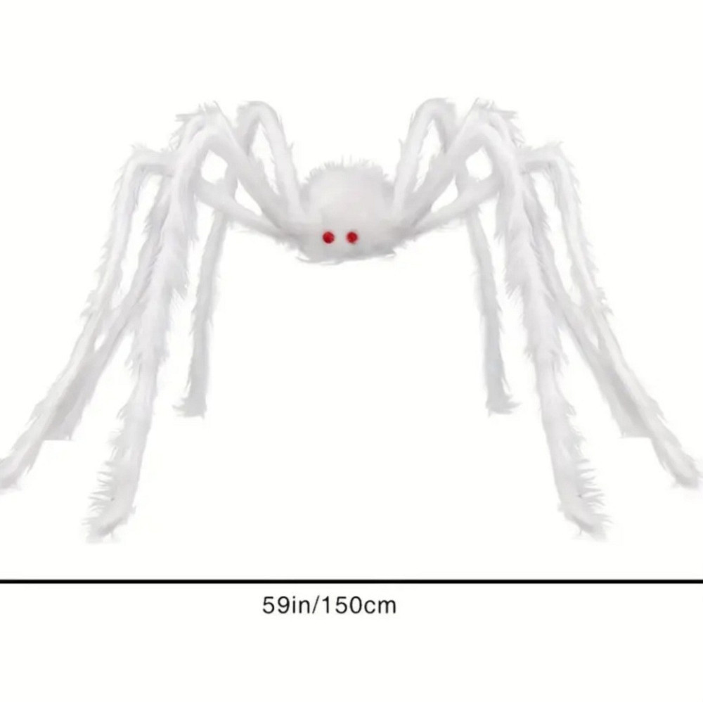Паук на Хэллоуин декоративный 150 см белый Киев - изображение 3