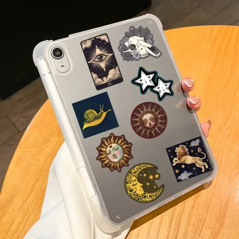 Набір готичних наліпок 50 шт – Сонце, Місяць, Зірки, черепи та містичні символи Київ - фото 9