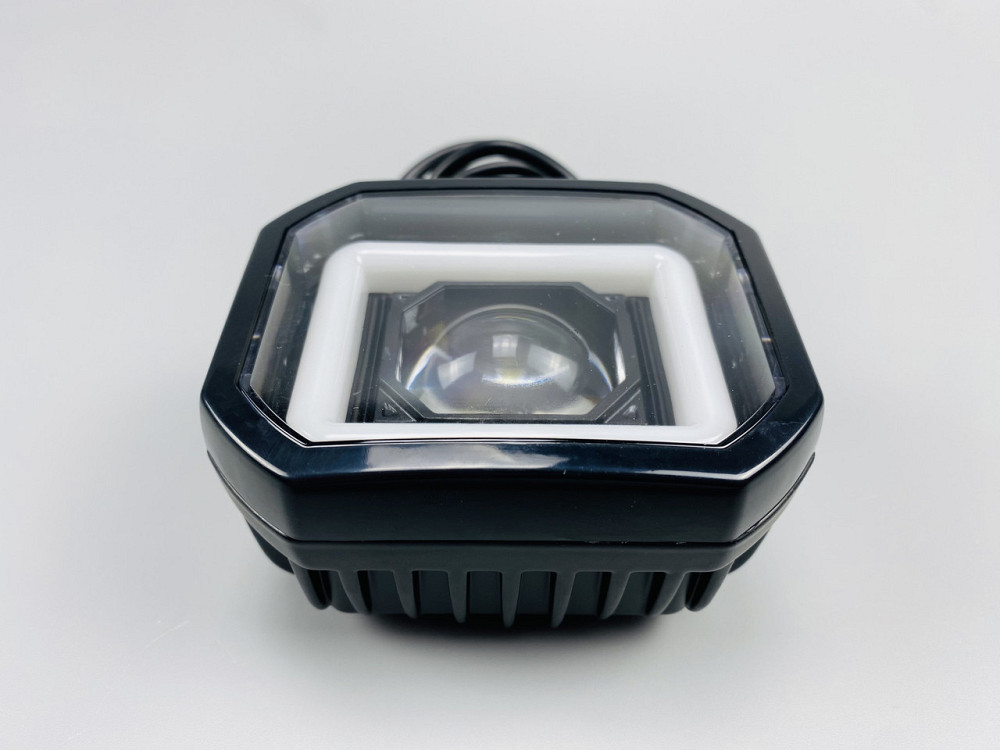 Фара LED квадратна 40W + LED кільце + велика лінза, додаткова протитуманна фара Мукачево - фото 8