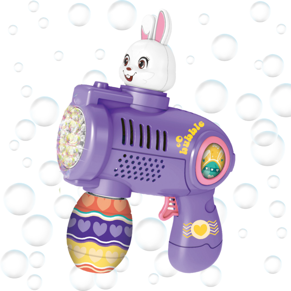 Генератор мыльных пузырей, пистолет с LED-подсветкой на батарейках для мыльных пузырей для детей, кролик Каменец-Подольский - изображение 7