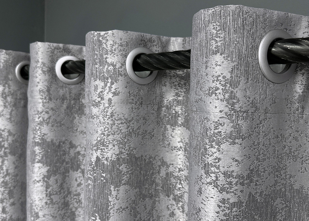 Комплект штор на люверсах VR-Textil Жакард Sultan YL № 1668ш Сірий 150х250 см 2 шт (37-0169) Київ - фото 6