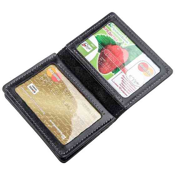 Обкладинка для водійських прав гладка шкіра Чорна (GRANDE PELLE) Київ