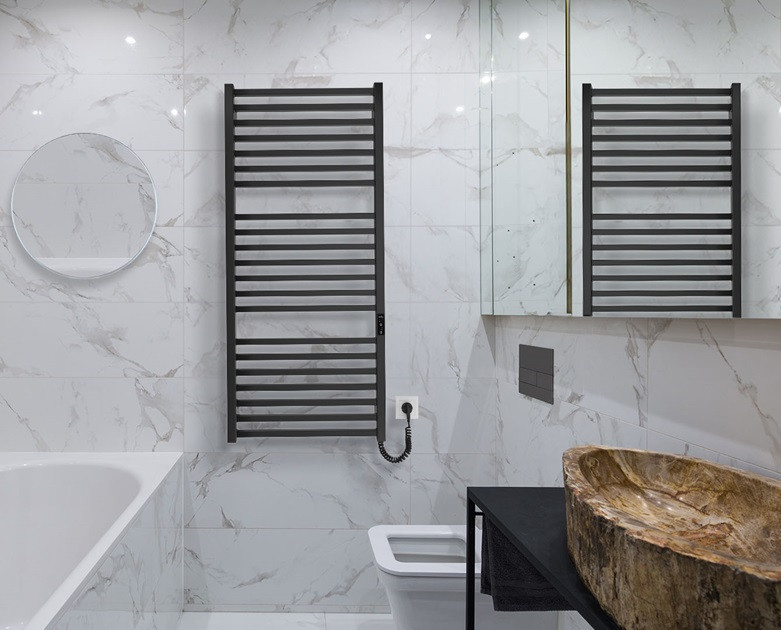 Электрический полотенцесушитель HF London 1170х530 TR K черный мат Киев - изображение 5