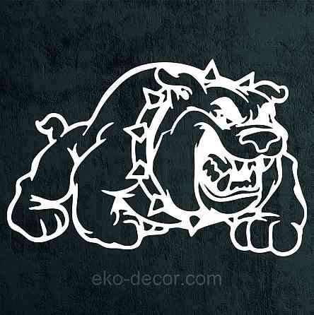 Декоративне настінне Панно «Бульдог - Спайк», Декор на стіну 110*72 см, Білий Київ