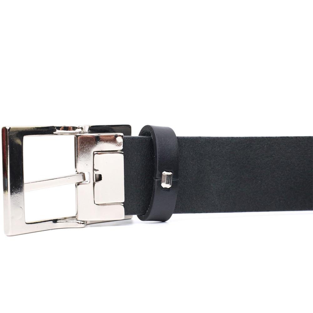 Кожаный брючный ремень для мужчин из квадратной пряжкой Черный (GRANDE PELLE) Киев - изображение 10