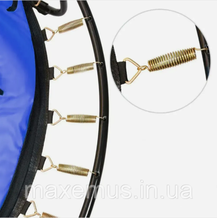 Детский батут с защитной сеткой Atleto 152 см (Синий) для дома и улицы (до 60 кг) Мостиска