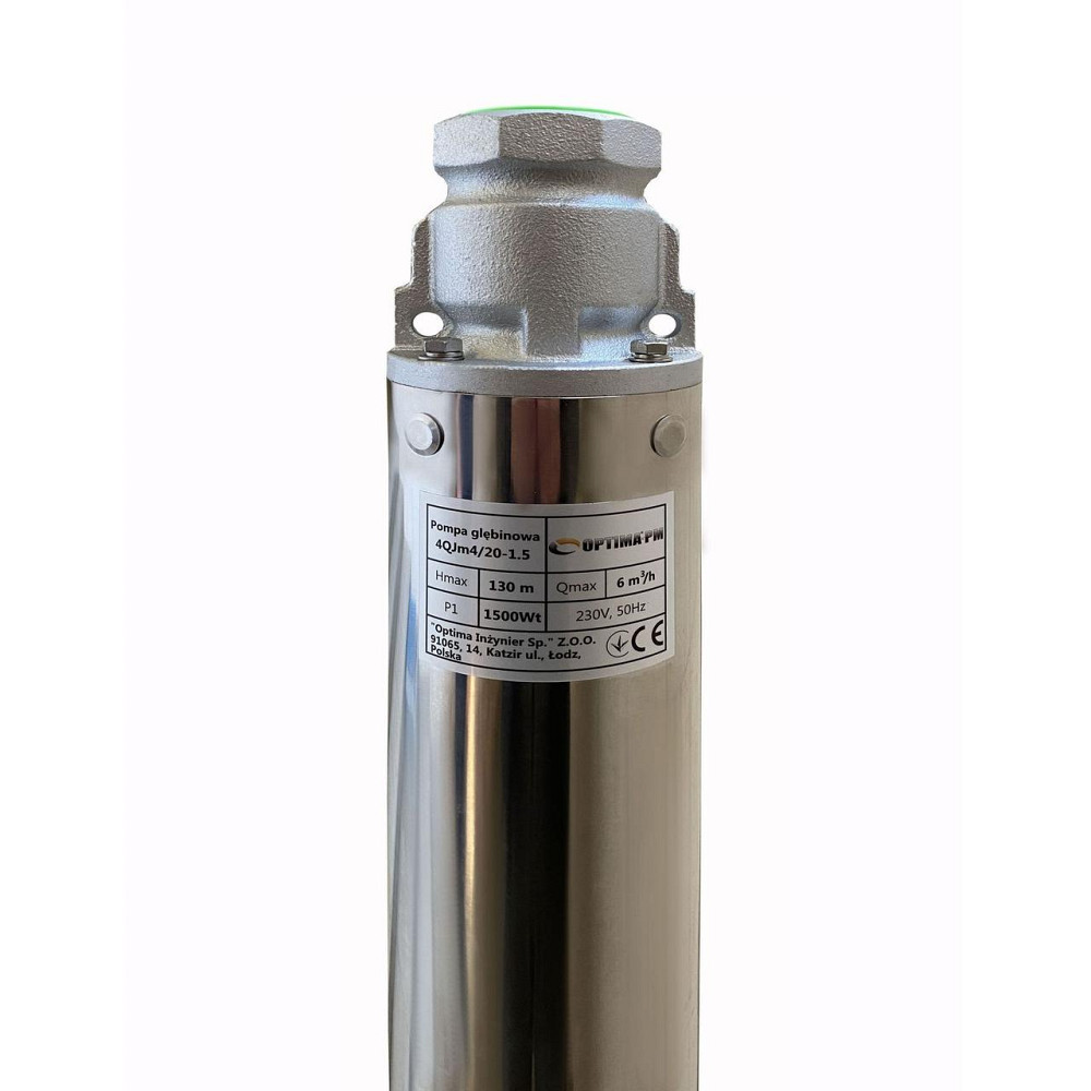 Насос свердловинний із підвищеною вуст-тью до піску OPTIMA PM 4QJm4/20 1,5 кВт 150м + 1,5 м кабель Київ - фото 2