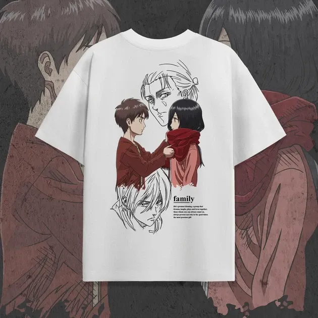 Футболка для подростка мальчика с принтом Атака титанов Мікаса та Ерен Размер 160 Anime11056 Днепр - изображение 1