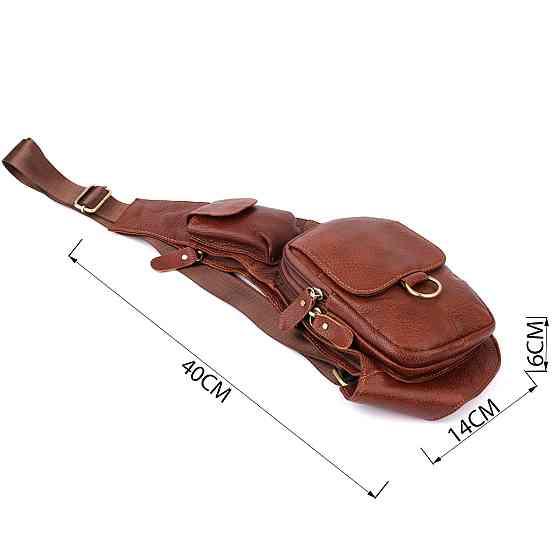 Чоловіча сумка через плече з натуральної шкіри Vintage 22960 Коричневий Київ