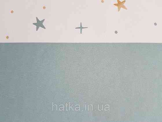 Шпалери флізелінові дитячі Caselio Our Planet гладкі однотонні без структури сіро-блакитні Київ