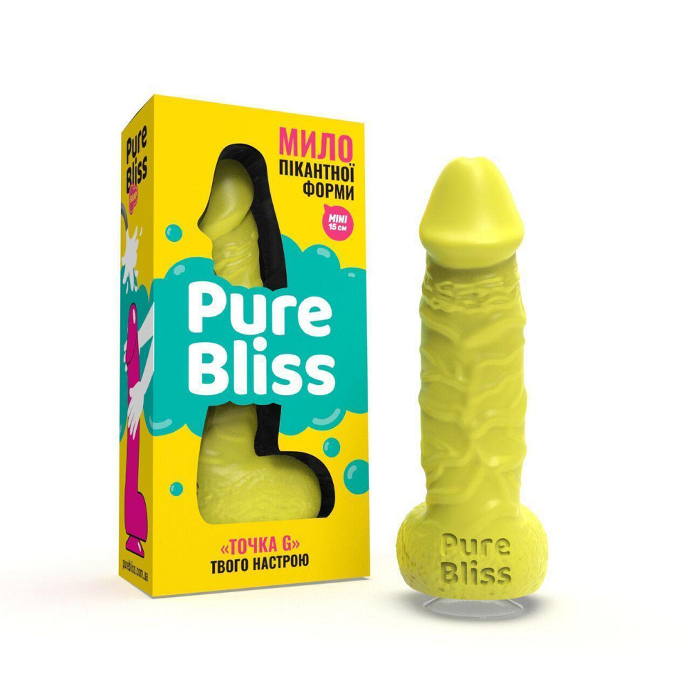 Крафтовое мыло-член с присоской Pure Bliss MINI Yellow, натуральное Sex Aura Киев - изображение 3