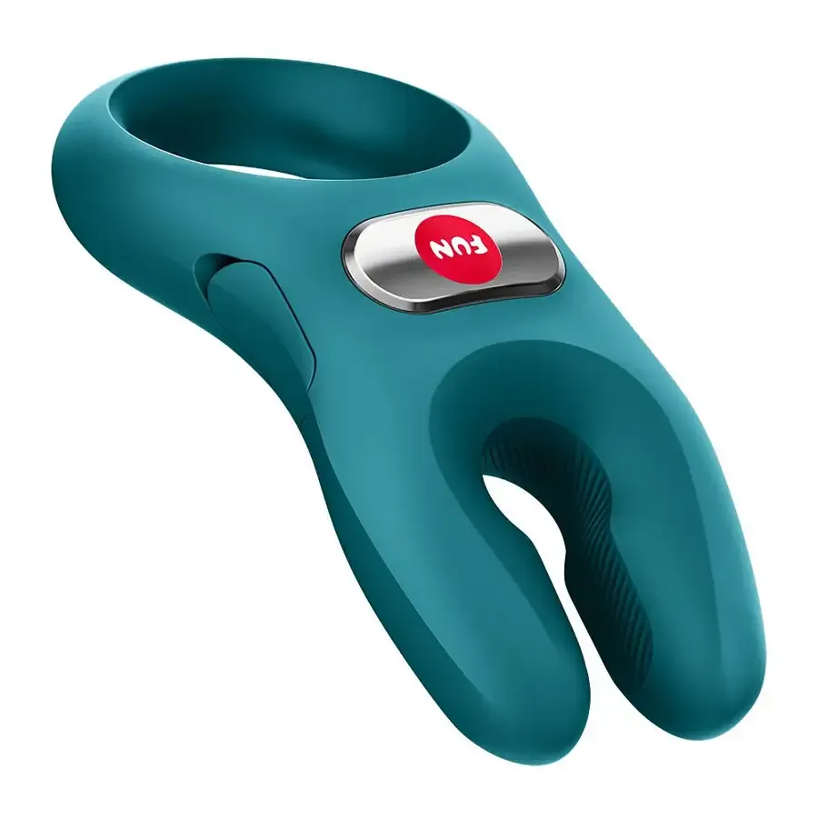 Эрекционное виброкольцо с двойной стимуляцией клитора Fun Factory NŌS PRO Bottle Green, 2 мотора Львов - изображение 1