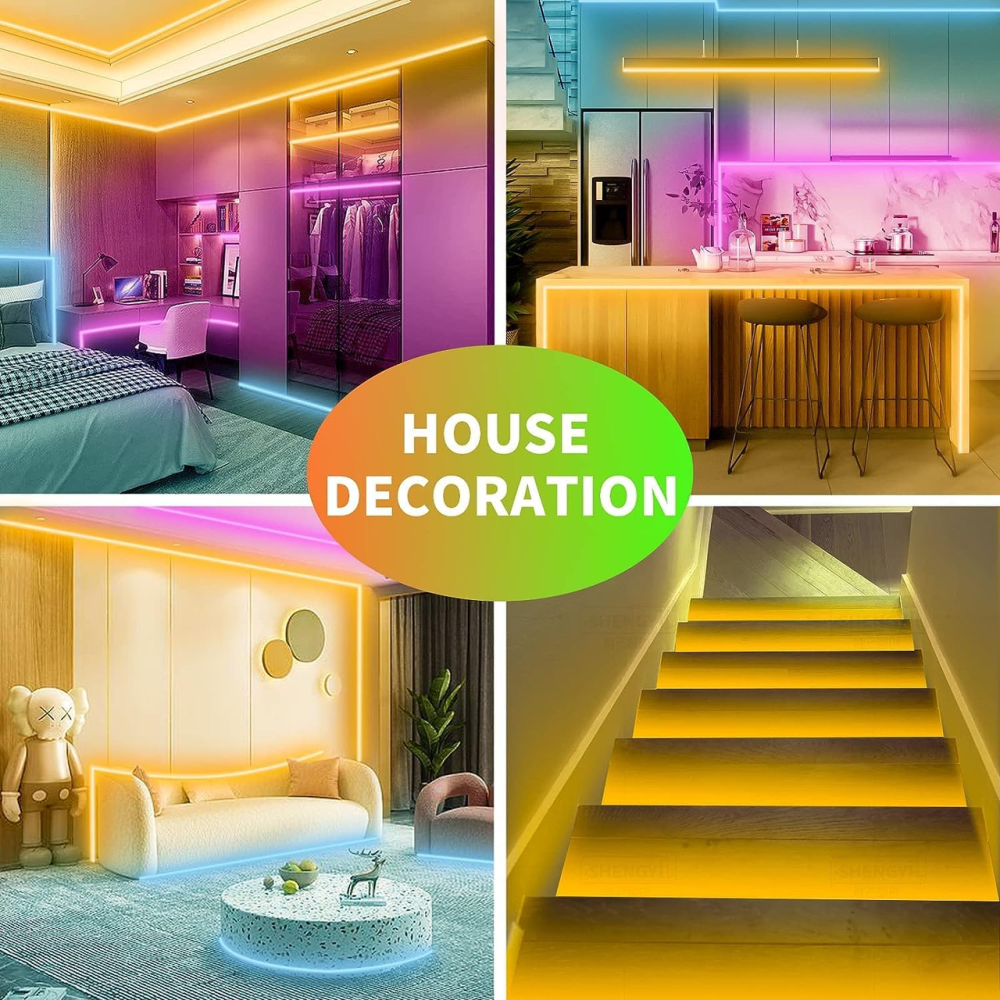 Світлодіодна LED-стрічка KSIPZE RGB 30 м, Bluetooth, 16 млн кольорів, музична синхронізація, керування з телефона та пульта, тайме Київ - фото 6