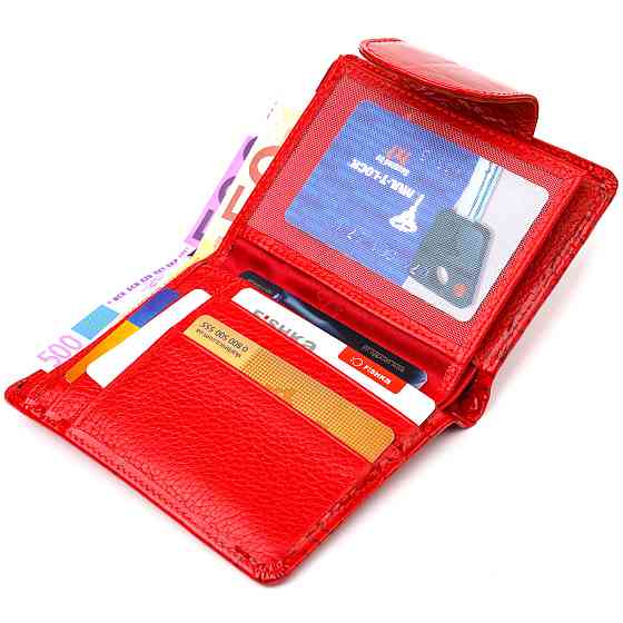 Лакированный вертикальный женский кошелек из натуральной кожи с тиснением под крокодила CANPELLINI 21681 Киев