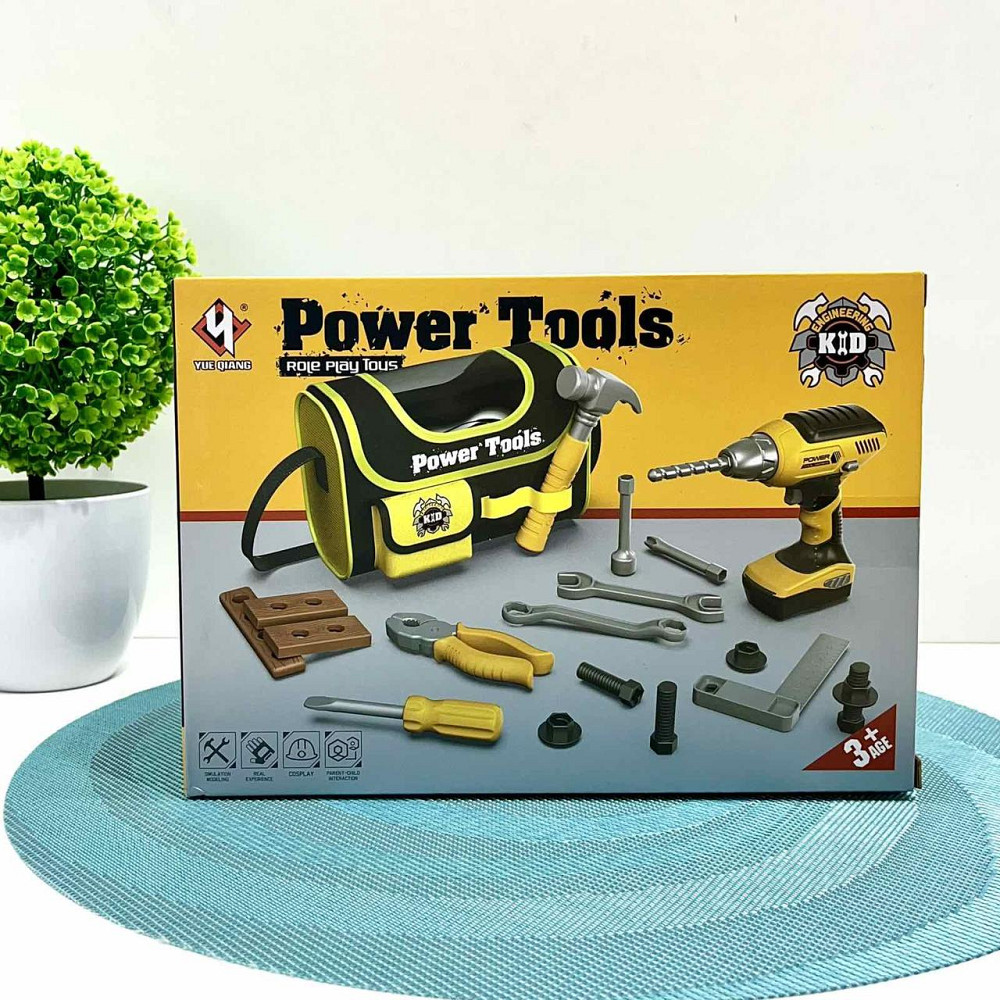 Набір інструментів шуруповерт молоток гайки викрутка у валізці Жовтий (T013) Чернігів - фото 10