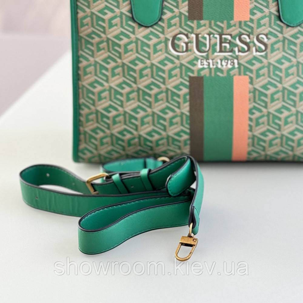 Жіноча сумка шоппер Guess (866522) зелена Київ - фото 8