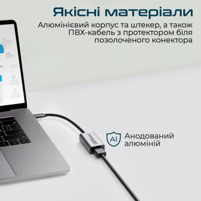 Перехідник USB-C to HDMI 4K30Hz grey Promate (medialink-h1.grey) Вінниця - фото 4