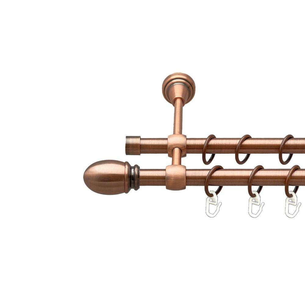 Карниз Orvit Белуно металевий дворядний литий гладка труба кільце металеве Мідь 16\16 мм 240 см (00-00019528) Львов - изображение 1