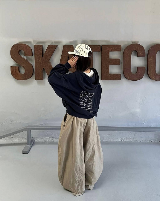 Жіноче тепле оверсайз худі на блискавці тринитка на флісі Одеса - фото 4