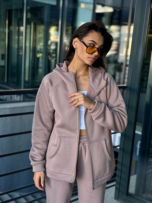 Флисовый женский спортивный костюм Какао 46/48 Харьков - изображение 9