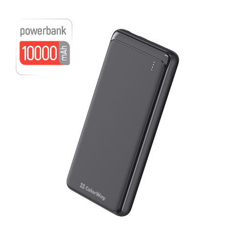 Павербанк 10000 mAh ColorWay CW-PB100LPG3BK-PD 18W QC+PD slim світлодіодний індикатор чорний Житомир