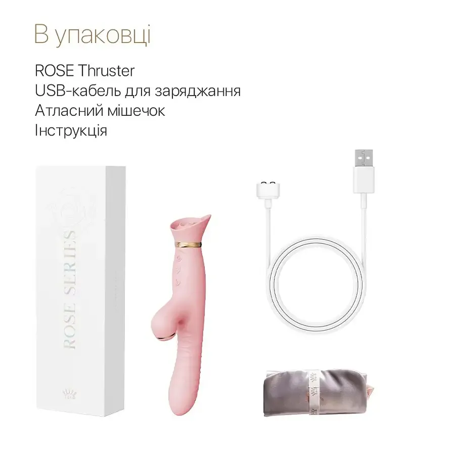Пульсатор-вібратор із вакуумною стимуляцією клітора Zalo - ROSE Thruster Strawberry Pink Львів - фото 7