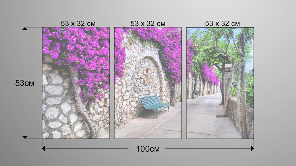 Модульна картина Квіти Дорога Аrt-164_3А Київ - фото 3