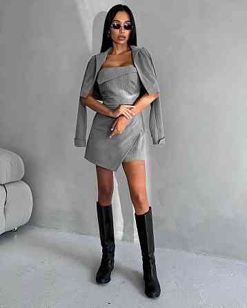 Женский стильный романтический комплект двойка: комбинезон и пиджак 46/48 Одесса