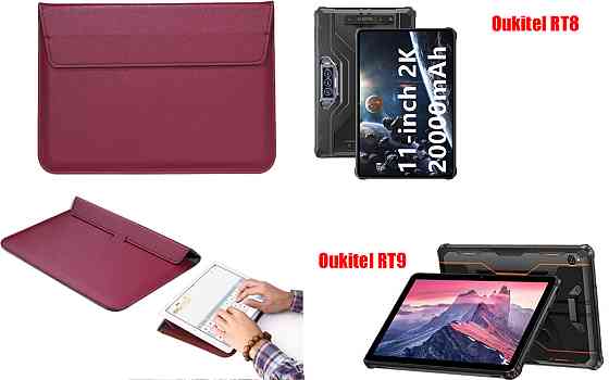 Чохол-конверт VitoCase для Oukitel RT8, Oukitel RT9, з функцією підставки для планшета Бордовий Київ