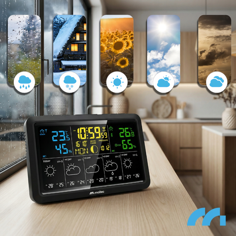 Метеостанція бездротова з Wi-Fi: термометр, барометр, додаток, датчик Maltec (Польща) Київ - фото 7