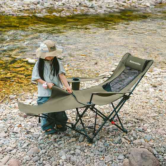 Крісло-шезлонг складане Naturehike CNK2550JJ023 Nightfall T05, сталь, оливкове Киев