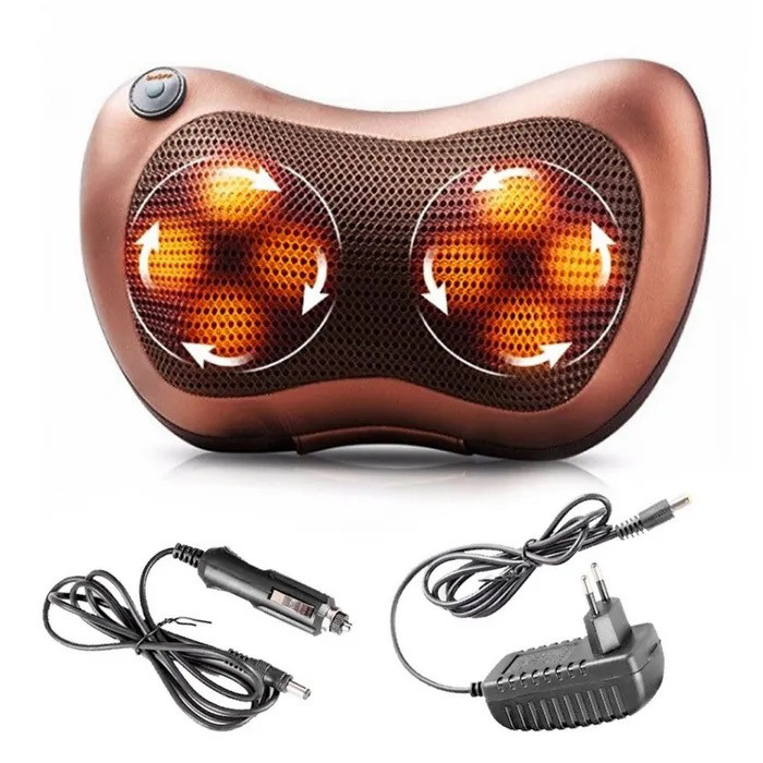 Масажер-подушка для глибокого масажу, Домашня роликова подушка масажер, Вібромасажери для шиї QZ-72 Івано-Франківськ - фото 5