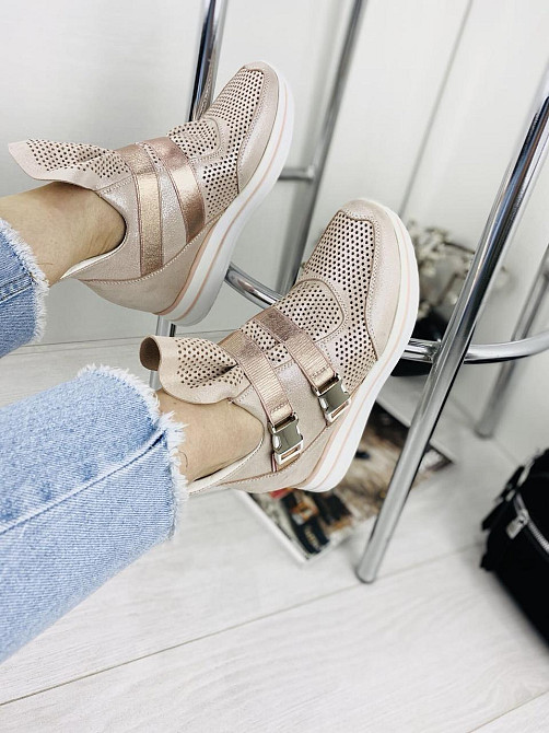 Marko Снікерси жіночі DE MARKO 7001 пудра (весна-літо, шкіра натуральна) (3168) лише 35р. Коломия - фото 2