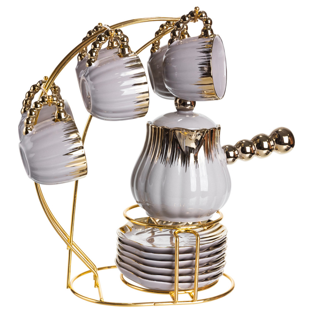 Yiwu Кавовий сервіз на підставці з туркою 450 (мл) 6 чашок по 90 (мл) подарунковий набір чашок Коломия - фото 3